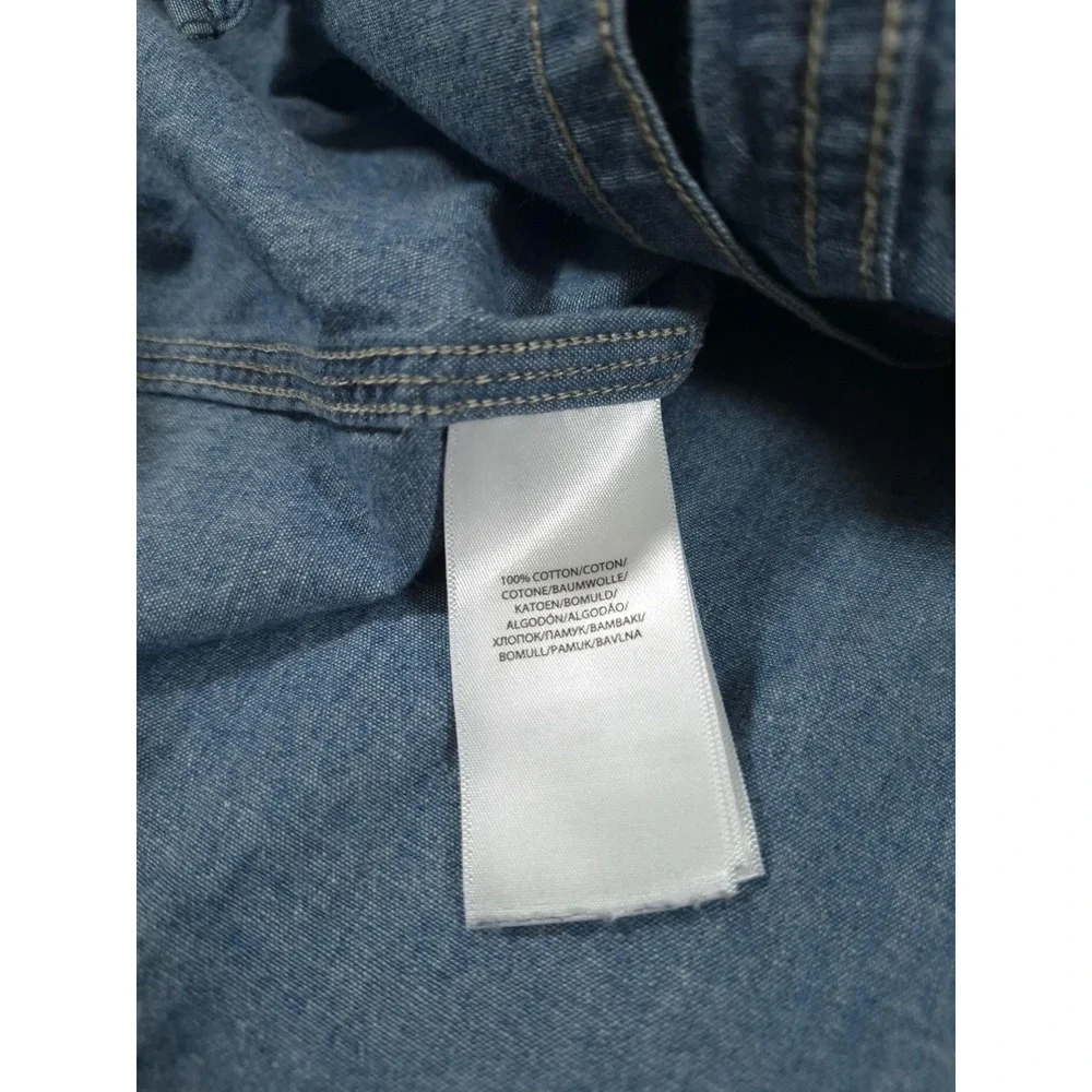 Polo Ralph Lauren Shirt Mens L Blue Denim Long Sleeve Button Up Workwear